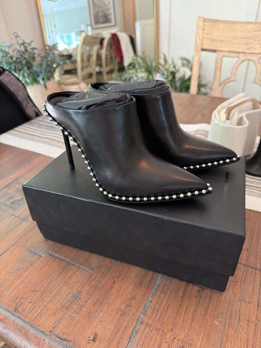 Alexander Wang Eri Studded Leather Mules Size 37.5